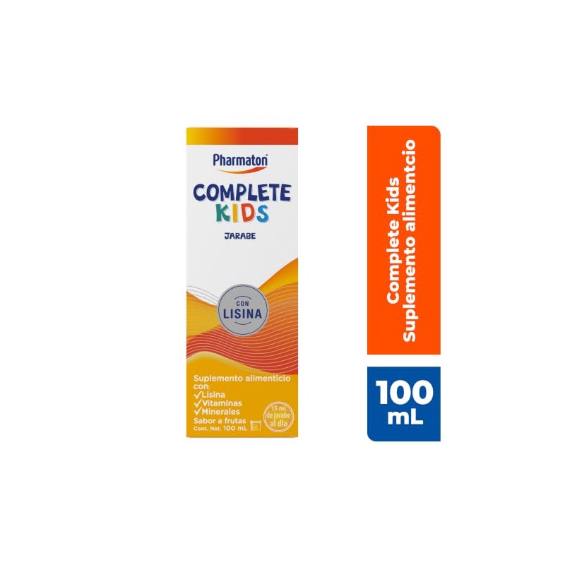 Pharmaton Complete Kids Suplemento Alimenticio en Jarabe, 100 ml. Complementa