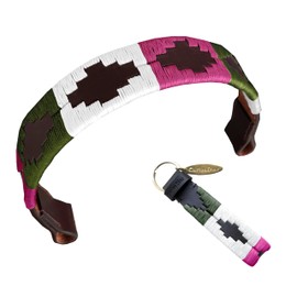 CARLOS DIAZ Designer Genuine Leather Waxed Embroidered Gaucho Polo Horse Bridle Browband (Pony 14 inches)