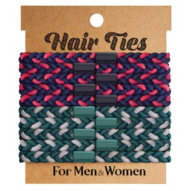 EasYoung 10pcs Braided Mens Hair Ties for Guys, for Buns Curly Thick Dense Hair Elastic Hair Ties For Men & Women, No Crease Hair Coils Men with Long Hair