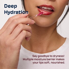 MIXIK Glossy Lip Serum, Ultra-Hydrating Lip Oil with Blue Agave, Olive & Avocado Oils for Soft and Smooth Lips, Long Lasting Moisture without the Sticky Feel (Clear Oasis)