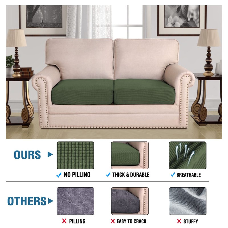H.VERSAILTEX Super Stretch Individual Seat Cushion Covers Sofa Covers Couch