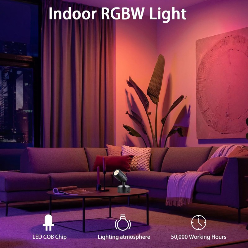 EAGLOD 7W RGBW Color Changing Up Lights Indoor with Remote