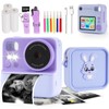 Kids Camera Instant Print with Silicone Cover, Dual Front and