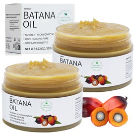 Batana Oil for Hair Growth Dr. Sebi, 100% Raw Batana Oil from Honduras, 2Pcs Pure Natural Organic Batana Oil as Hair Mask, Reduces Hair Loss Repairs Hair Scalp(120g*2)