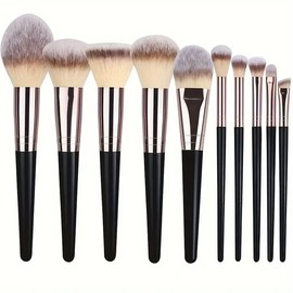 Professional Makeup Brush Set with Soft Fluffy Bristles for Foundation, Powder, Blush, Concealer, Eyeshadow and Blending