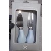 Cheese Spreader Set, 2-Piece, Light Blue Handles, Stainless Steel Blades