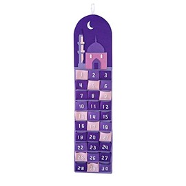 Robelli Long Purple Mosque & Multicolour Pocket Felt Ramadan Advent Calendar