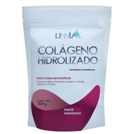 Colageno en Polvo Sabor Arándano 300 g | Péptidos de Colágeno Hidrolizado | Fácil Disolución | Suplemento Alimenticio, Con té Verde y L- Cartinina (Arándano)