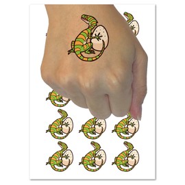 Small Dinosaur with Egg Temporary Tattoo Water Resistant Fake Body Art Set Collection - 54 1" Tattoos (1 Sheet)