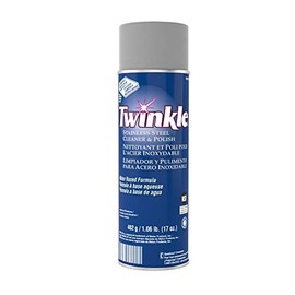 Diversey 991224 Twinkle Stainless Steel Cleaner & Polish, Removes Tarnish from Brass, Aluminum & Chrome, Lemon Scent, Aerosol Spray, 17-Ounce