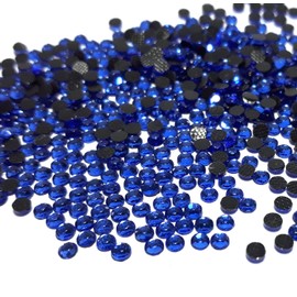 Perlin Hot Fix 4 mm Glass Flat Back Rhinestones SS16 2880 Pieces Hotfix Stones Round Crystal Gemstones 3.4 ~ 4 mm (Sapphire Blue)