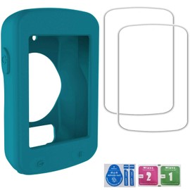 FTTYUHU Silicone Protector Case for Garmin Edge 820 Tempered Glass Screen Protector Bicycle Computer Cycling Protective Cases Cover Bumper Anti-Collision Soft Shell (Pack of 2+1)