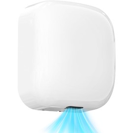 Commercial Hand Dryer for Bathroom, 110V 1800W Automatic High Speed Hand Dryer Machine Easy to Install Compact Hand Dryer with Hot & Cold Wind for Home Hotel Restaurants, White