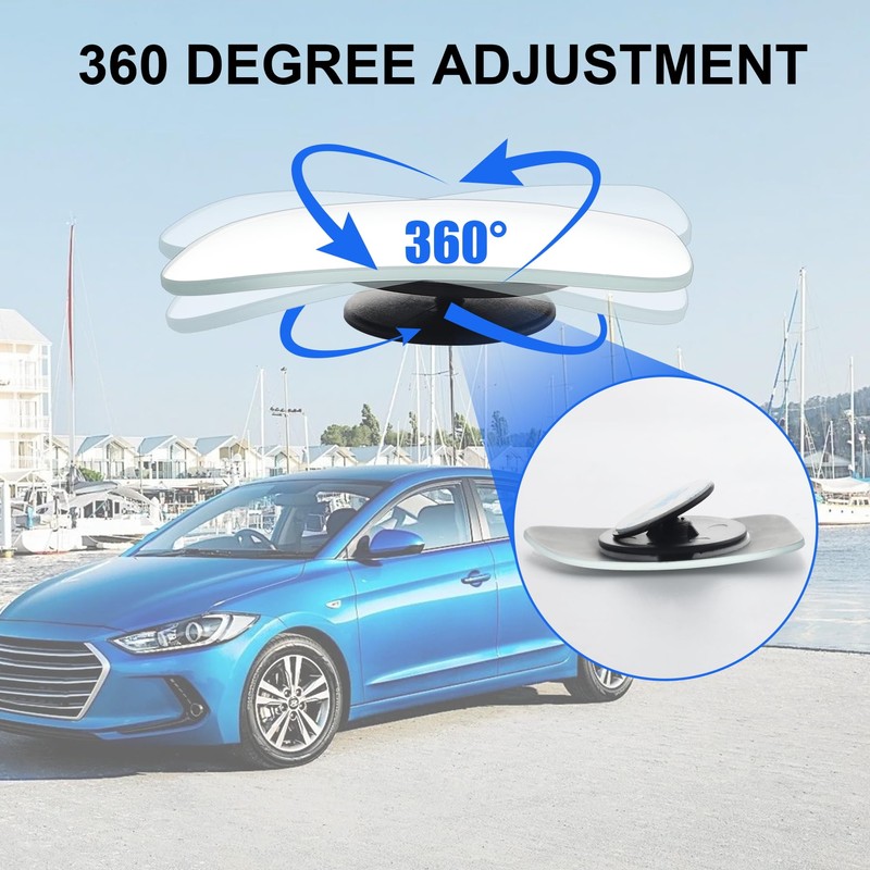 LivTee Blind Spot Car Mirror, HD Glass Frameless Convex Side