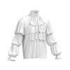 ThePirateDressing Pirate Ruffled Seinfeld Puffy Shirt (Small/Medium) White