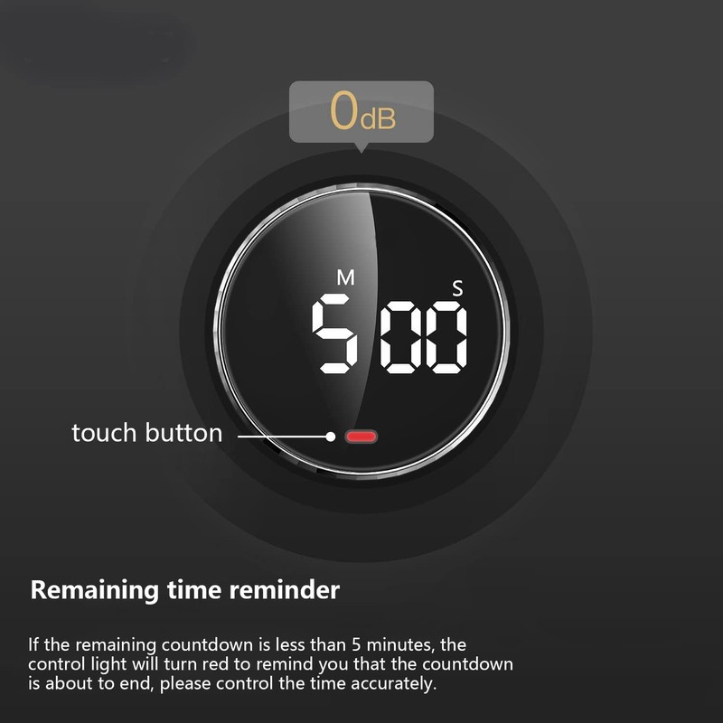 WANGCL Digital Magnetic Kitchen Timer with Large LED Screen for