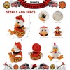 DolliBu Sitting Rooster Firefighter Stuffed Animal with Name Personalization -