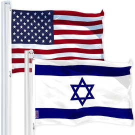 USA American & Israel Israeli Flags 3x5 FT Combo Printed 150D Polyester By G128