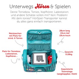 tonies HörSpiel Transporter Under the Magic Moon Transport Bag for Min. 6 Hearing Figures and Toniebox with Speaker Opening 28 x 13 x 19 cm, multicoloured, Transport bag