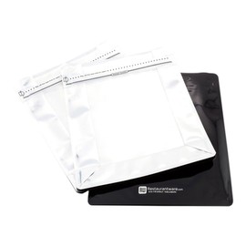 Heat Seal Snack Bags, Food Bags, Candy Bags with Double Seal - Resealable Bag - Black - Food Saver - 9.4" x 7.5" - 100ct Box - Bag Tek - Restaurantware