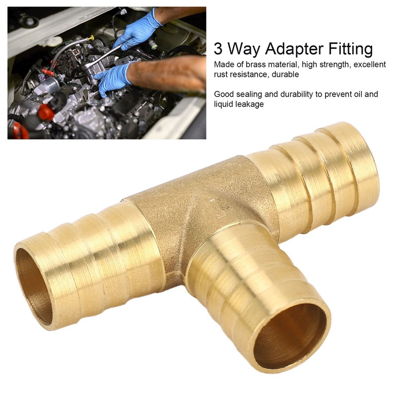 3 Way Adapter Fitting Brass 5/8in Brass Universal Tee Fitting