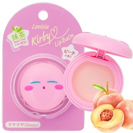 Kirby Peach Lip Balm for Girls, Fruity Lip Balm for Women with Shea Butter, Vitamin E, Honey& Matcha, Lip Moisturizer & Cute Lip Balms for Dry Cracked Lips, Made in Japan, PEACH