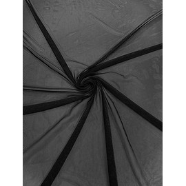 Backdrop King Inc, 58/60" Wide Solid Stretch Power Mesh Fabric Nylon Spandex (1 Yard, Black)