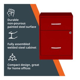NuSparc 2 Drawer Locking Filing Cabinet | Pre-Assembled Steel Construction | Low-Profile Design is Perfect for Home and Small Office | Letter-Size | Assembled in USA