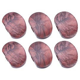6 PCS Tuner Buttons Guitar Machine Head Semicircle Tuning Peg Knobs Replacement with Ferrule and Screw(Oval brown agate)