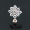 3 Micron 18K Rose Gold Plated Clear CZ Stone Square