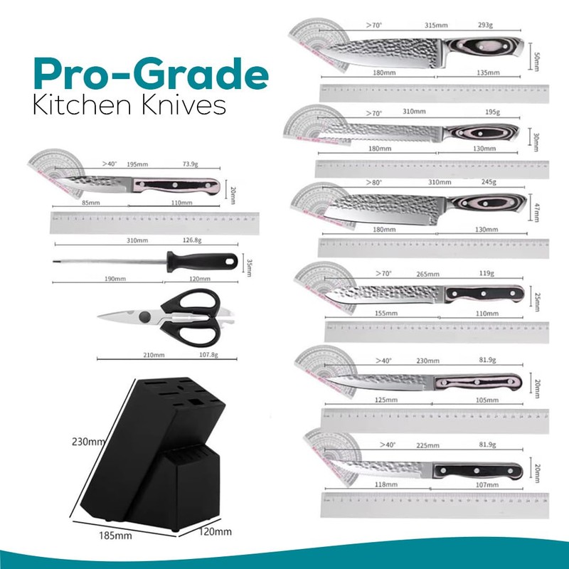 Kitchen Knife Set – 15-Pcs High-Carbon Steel Knife Set with