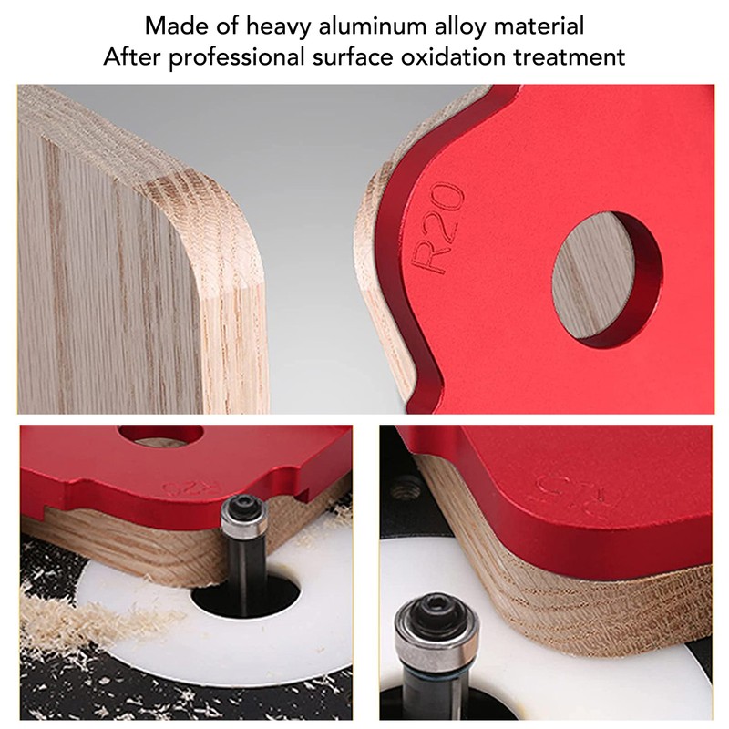 3PCS Radius Jig Router Template Handheld Aluminum Alloy Rust Proof