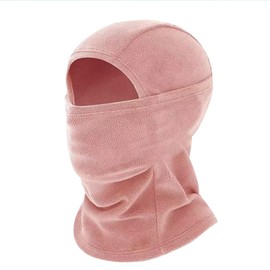 Azarxis Balaclava Ski Mask Full Face Mask Hood Neck Warmer Balaclava Hat Fleece (Pink)