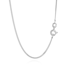 NKlaus Fine Curb Chain 925 Sterling Silver Necklace 1.1 mm Wide Women's Necklace, Sterling Silver