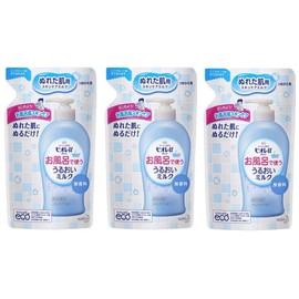 Biore u Moisturizing Milk for Bath Use, Fragrance-free, Refill, 8.5 fl oz (250 ml) x 3 Packs