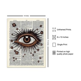 Evil Eye - All Seeing Eye Occult Decor - Goth Wall Art - Gothic Decor - Masonic Gifts for Men - Pagan Decor - Paganism - Wicca, Wiccan, Black Magic Decor - Psychic, Fortune Teller Accessories