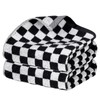 Sucrain 2 Pcs Checkered Hand Towels Black and White Bath