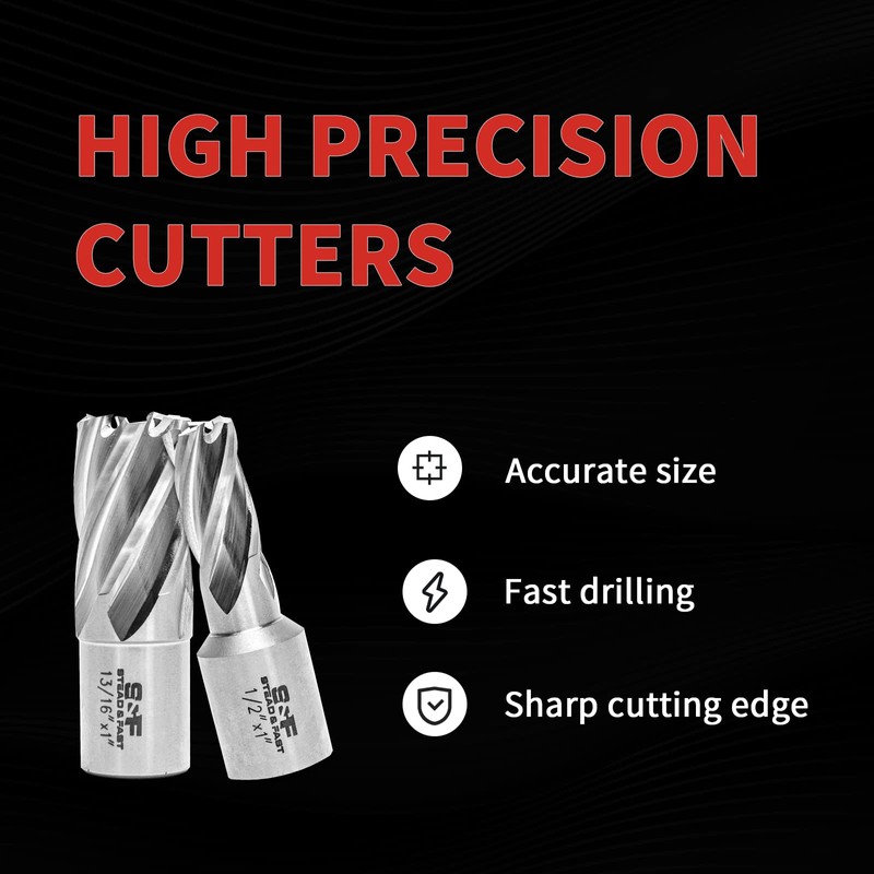 Annular Cutter Set 6 Pcs, Weldon Shank 3/4”, Cutting Depth