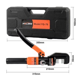 HZLZRZ Hydraulic Crimping Tool and Wire Crimping Tool Kit, Range 12AWG-2/0AWG, 9 Pairs Of Dies For Cable Crimping Tool, Wire Rope Electrical Terminal Wire and Battery Cable Crimper(YQ/70C)