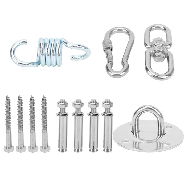 VGEBY Stainless Steel Swing Hanging Kit, Ceiling Wall Mount Anchor with Bolts Ceiling Buckle Hook Fix Base for Yoga Hammock Punching Other hiking accessories Mountaineering and Camping