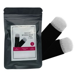 50 Navaja Microblading Nano 0.18 Micropigmento Cejas Premium Color Lengua Gato 18 Pin