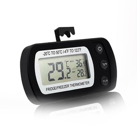 Refrigerator Thermometer, Small Digital Thermometer, Electronic Thermometer, Indoor Thermometer, Waterproof, Lightweight, LCD Screen, Max/Lowest Temperature, Temperature Range -20°C to 50°C, Easy to