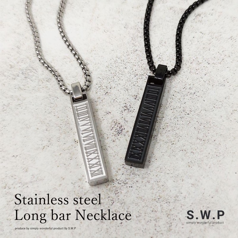 S.W.P bssn-001-006oya Men's Stainless Steel Necklace, Simple, Clean