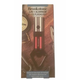 Brookstone 3-in 1 Aluminium 6 LED Flashlight with Carabriner and Bottle Opener
