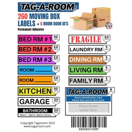 Moving Labels for Boxes Color Coded Moving Stickers (260)