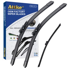 ATTKE All Weather All Season Wiper Blades, 28″ + 28″ Front Wipers and 15″ Rear Wiper Blades, Replacement for Ford Edge MK2 2015-2023,Endura 2015-2019 OE Original Style (Pack of 3)