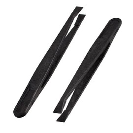 sourcingmap 2 Pcs 93301 Black Plastic Anti Static Flat Tip Tweezers Tool 4.5" Long