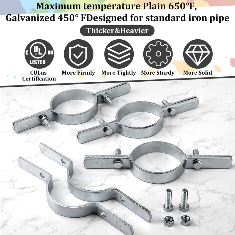 MorningRo 4 Pcs 4 Inch Pipe Riser Clamps Vertical Hanger