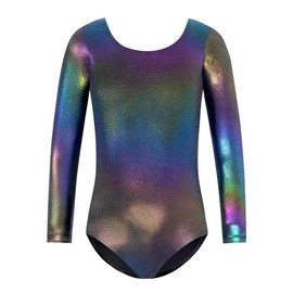 Zaclotre Gymnastic Leotards for Girls Long Sleeve Tumbling Outfits Toddler Sparkle Athletic Dancewear for Kid