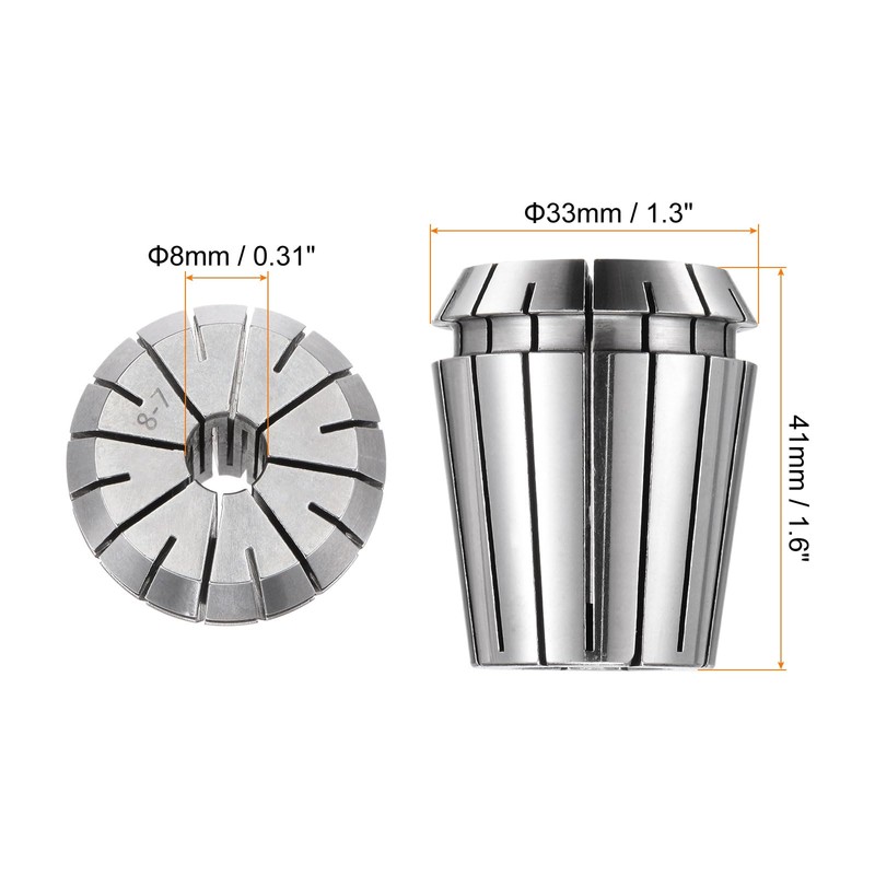 sourcing map 3 Pcs ER32 8mm Spring Collet Chuck High
